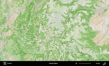 Hautes-Alpes. OpenStreetMap Fransız stili haritasında Fransa 'nın idari alanı