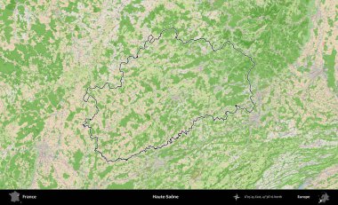 Haute-Saone. OpenStreetMap Fransız stili haritasında Fransa 'nın idari bölgesinin ana hatları belirlendi