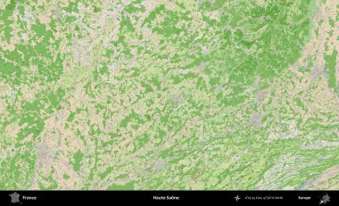 Haute-Saone. OpenStreetMap Fransız stili haritasında Fransa 'nın idari alanı