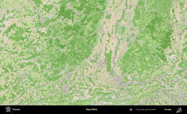 Haut-Rhin. OpenStreetMap Fransız stili haritasında Fransa 'nın idari alanı