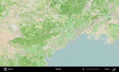 Herault. OpenStreetMap Fransız stili haritasında Fransa 'nın idari alanı