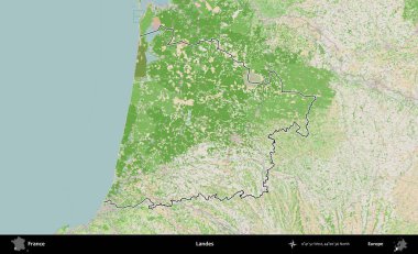 İniş. OpenStreetMap Fransız stili haritasında Fransa 'nın idari bölgesinin ana hatları belirlendi