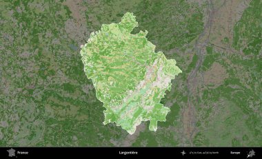 Largentiere. Fransa 'nın idari alanı koyu renk bir OpenStreetMap tarzı Fransız haritasına vurgulandı ve özetlendi