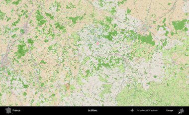 Le Blanc. OpenStreetMap Fransız stili haritasında Fransa 'nın idari alanı