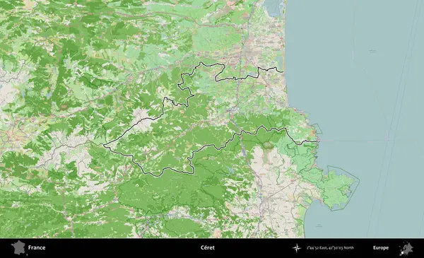 Çerçeve. OpenStreetMap Fransız stili haritasında Fransa 'nın idari bölgesinin ana hatları belirlendi