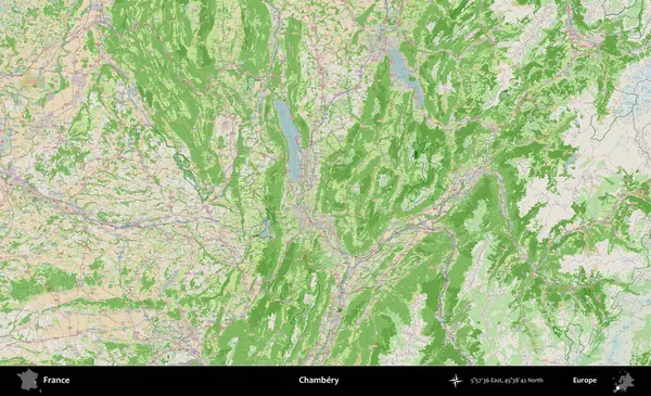 Chambery. OpenStreetMap Fransız stili haritasında Fransa 'nın idari alanı