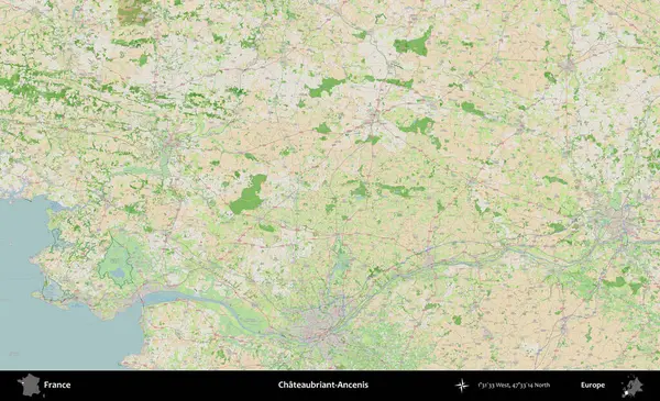 Chateaubriant-Ancenis. OpenStreetMap Fransız stili haritasında Fransa 'nın idari alanı