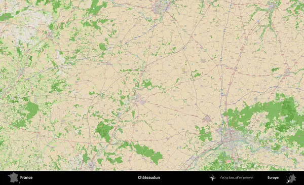Chateaudun. OpenStreetMap Fransız stili haritasında Fransa 'nın idari alanı