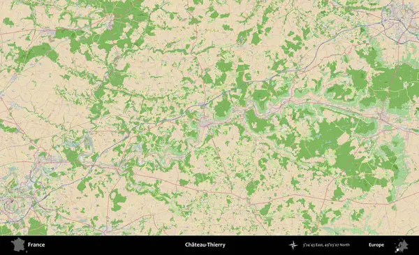 Şato-Thierry. OpenStreetMap Fransız stili haritasında Fransa 'nın idari alanı