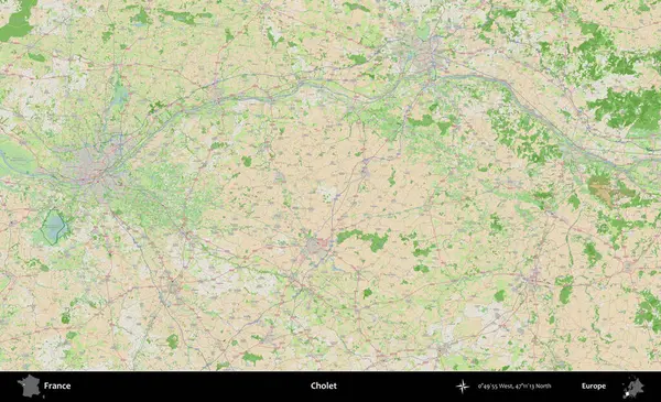 Cholet. OpenStreetMap Fransız stili haritasında Fransa 'nın idari alanı