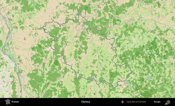 İstiridye. OpenStreetMap Fransız stili haritasında Fransa 'nın idari bölgesinin ana hatları belirlendi