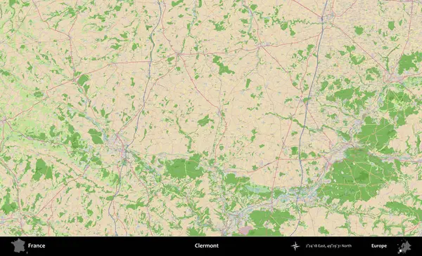 Clermont 'ta. OpenStreetMap Fransız stili haritasında Fransa 'nın idari alanı