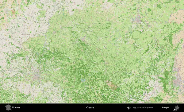 Creuse. OpenStreetMap Fransız stili haritasında Fransa 'nın idari alanı