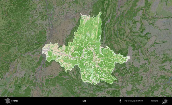 Öl! Fransa 'nın idari alanı koyu renk bir OpenStreetMap tarzı Fransız haritasına vurgulandı ve özetlendi