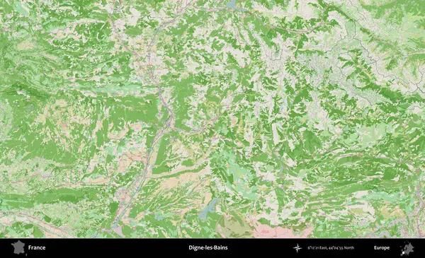 Digne-les-Bains. OpenStreetMap Fransız stili haritasında Fransa 'nın idari alanı