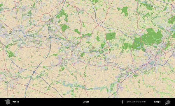 Douai. OpenStreetMap Fransız stili haritasında Fransa 'nın idari alanı