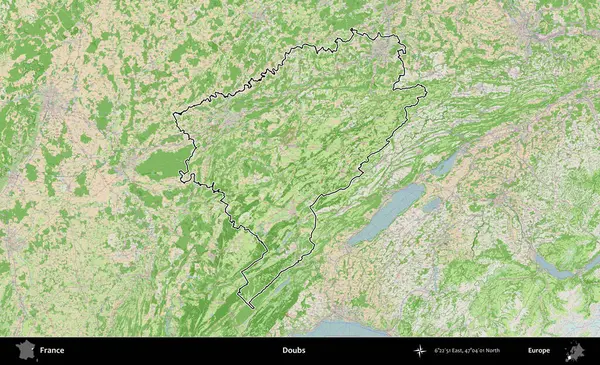 Hödükler. OpenStreetMap Fransız stili haritasında Fransa 'nın idari bölgesinin ana hatları belirlendi