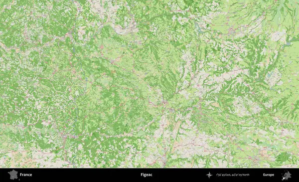 Figeac. OpenStreetMap Fransız stili haritasında Fransa 'nın idari alanı