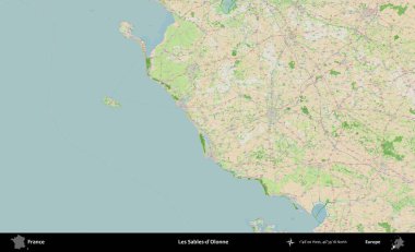 Les Sables-d'Olonne. OpenStreetMap Fransız stili haritasında Fransa 'nın idari alanı