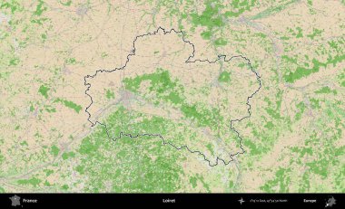 Loiret. OpenStreetMap Fransız stili haritasında Fransa 'nın idari bölgesinin ana hatları belirlendi
