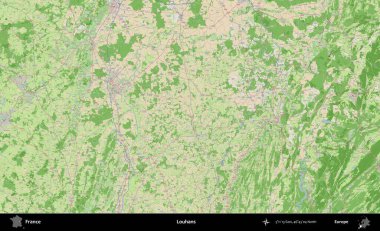 Louhan 'lar. OpenStreetMap Fransız stili haritasında Fransa 'nın idari alanı