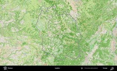 Lozere. OpenStreetMap Fransız stili haritasında Fransa 'nın idari bölgesinin ana hatları belirlendi