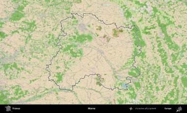 Marne. OpenStreetMap Fransız stili haritasında Fransa 'nın idari bölgesinin ana hatları belirlendi