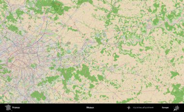 Meaux. OpenStreetMap Fransız stili haritasında Fransa 'nın idari alanı