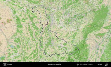 Meurthe-et-Moselle. OpenStreetMap Fransız stili haritasında Fransa 'nın idari bölgesinin ana hatları belirlendi