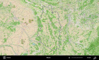 Meuse. OpenStreetMap Fransız stili haritasında Fransa 'nın idari bölgesinin ana hatları belirlendi
