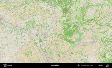 Montauban. OpenStreetMap Fransız stili haritasında Fransa 'nın idari alanı