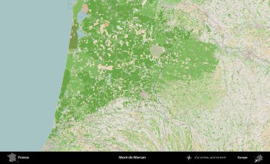 Mont-de-Marsan. OpenStreetMap Fransız stili haritasında Fransa 'nın idari alanı