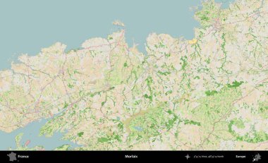 Morlaix. OpenStreetMap Fransız stili haritasında Fransa 'nın idari alanı