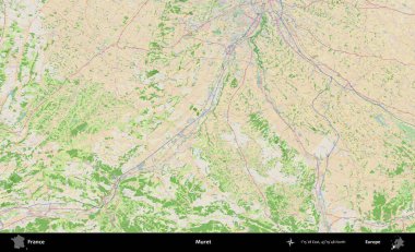 Muret. OpenStreetMap Fransız stili haritasında Fransa 'nın idari alanı