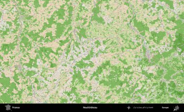 Neufchateau. OpenStreetMap Fransız stili haritasında Fransa 'nın idari alanı