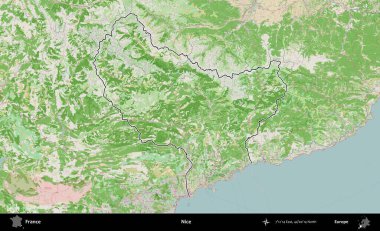 Güzelmiş. OpenStreetMap Fransız stili haritasında Fransa 'nın idari bölgesinin ana hatları belirlendi