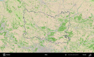 Oise. OpenStreetMap Fransız stili haritasında Fransa 'nın idari bölgesinin ana hatları belirlendi