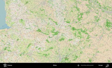 Orne. OpenStreetMap Fransız stili haritasında Fransa 'nın idari alanı