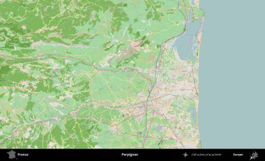 Perpignan. OpenStreetMap Fransız stili haritasında Fransa 'nın idari alanı
