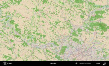 Pontoise. OpenStreetMap Fransız stili haritasında Fransa 'nın idari alanı