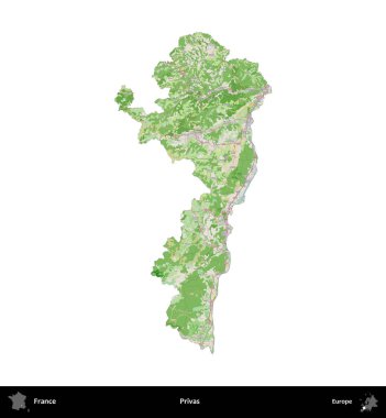 Askerler. Fransa 'nın idari bölgesi bir OpenStreetMap Fransız tarzı haritada beyazda izole edildi