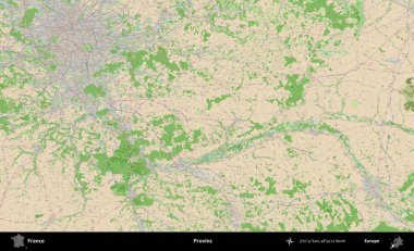 Provins. OpenStreetMap Fransız stili haritasında Fransa 'nın idari alanı