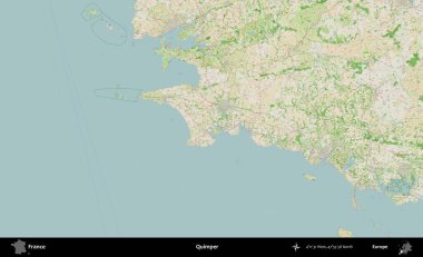 Quimper. OpenStreetMap Fransız stili haritasında Fransa 'nın idari alanı