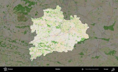 Redon. Fransa 'nın idari alanı koyu renk bir OpenStreetMap tarzı Fransız haritasına vurgulandı ve özetlendi