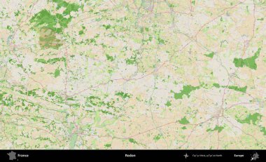 Redon. OpenStreetMap Fransız stili haritasında Fransa 'nın idari alanı