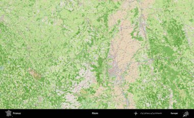 Riom. OpenStreetMap Fransız stili haritasında Fransa 'nın idari alanı