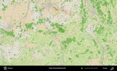 Saint-Amand-Montrond. OpenStreetMap Fransız stili haritasında Fransa 'nın idari alanı