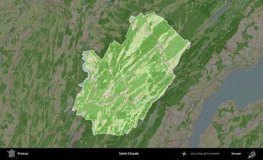Aziz Claude. Fransa 'nın idari alanı koyu renk bir OpenStreetMap tarzı Fransız haritasına vurgulandı ve özetlendi