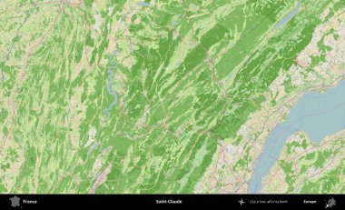Aziz Claude. OpenStreetMap Fransız stili haritasında Fransa 'nın idari alanı
