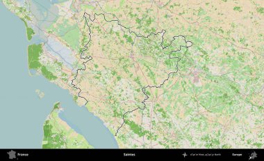Azizler. OpenStreetMap Fransız stili haritasında Fransa 'nın idari bölgesinin ana hatları belirlendi